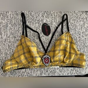 NWT Avid Love Yellow and Black Plaid Triangle Bra